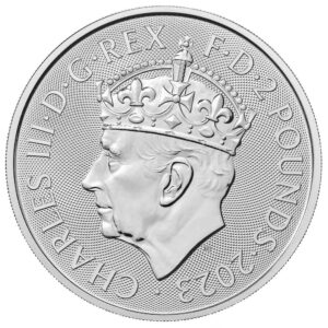 Great Britian 2023 £2 1-oz Silver King Charles III Coronation Royal Cypher BU