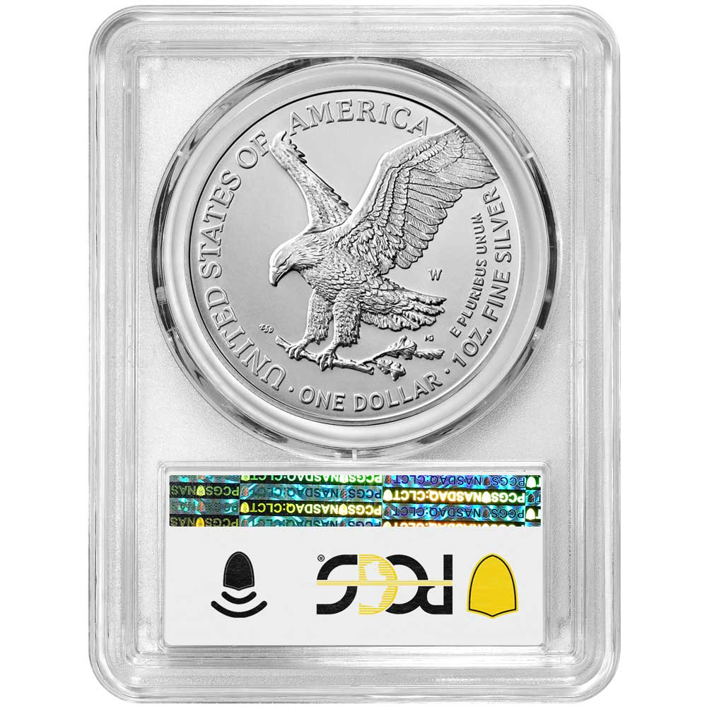 2024W 1 1oz Burnished American Silver Eagle PCGS SP70 FDOI West