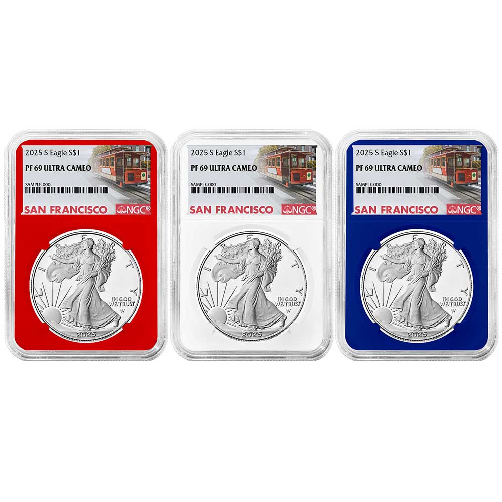 2025-S 1 Oz Proof American Silver Eagle Coin NGC PF70 Ucam Er Trolley Label